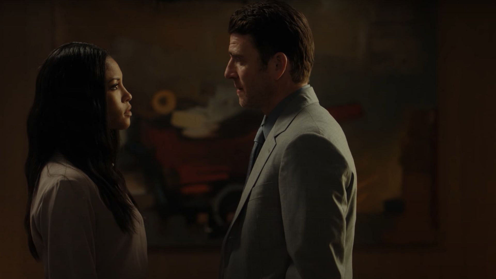 Scott Davis and Greenberg as Erica and Rick (Image via YouTube/Suits Official)